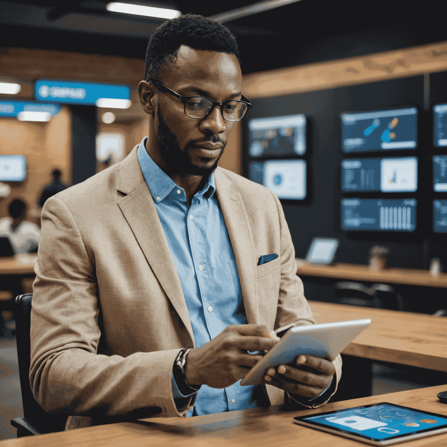 A person using a tablet to manage business operations, showcasing the use of technology in South African businesses